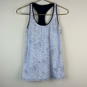 Fabletics Black White Print Tank Top, Small